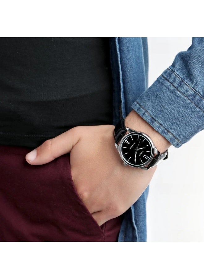 كاسيو ساعة كاسيو رجالي موديل MTP-V005L-1BUDF – ساعة كلاسيكية بعرض تناظري وحزام جلدي - Image 3